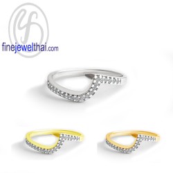 แหวนมินิมอล-แหวนเพชร-แหวนเงิน-เพชรสังเคราะห์-เงินแท้925-R1406cz