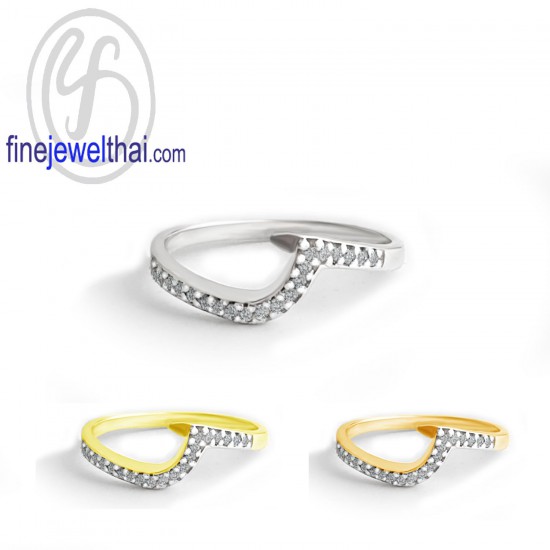 แหวนมินิมอล-แหวนเพชร-แหวนเงิน-เพชรสังเคราะห์-เงินแท้925-R1406cz