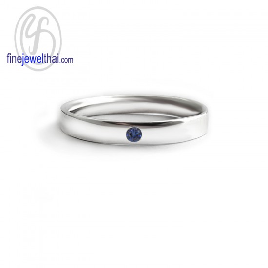 Blue-Sapphire-Silver-Birthstone-Ring-Finejewelthai-R1412bl