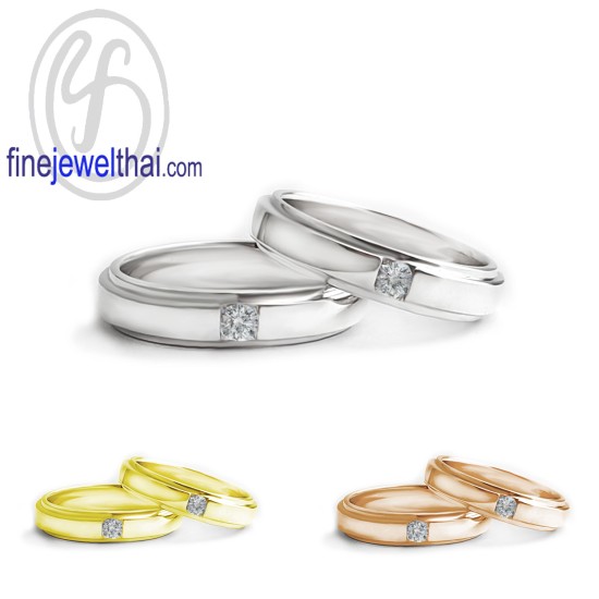 Finejewelthai-แหวนคู่-แหวนเพชร-แหวนเงินแท้-แหวนหมั้น-แหวนแต่งงาน-RC1417cz