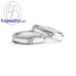 Finejewelthai-แหวนคู่-แหวนเพชร-แหวนเงินแท้-แหวนหมั้น-แหวนแต่งงาน-RC1417cz