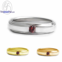 แหวนโกเมน-แหวนเงิน-โกเมนแท้-เงินแท้925-แหวนพลอย-R1418gm