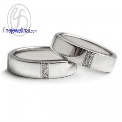 Finejewelthai-แหวนคู่-แหวนเพชร-แหวนเงินแท้-แหวนหมั้น-แหวนแต่งงาน-RC1420cz