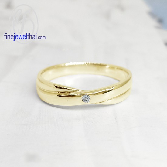 Diamond-CZ-Silver-Gold-Ring-Finejewelthai-R1428cz-g