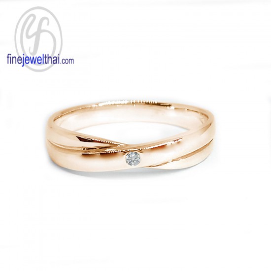 Diamond-CZ-Silver-Pink-Gold-Ring-Finejewelthai-R1428cz-pg