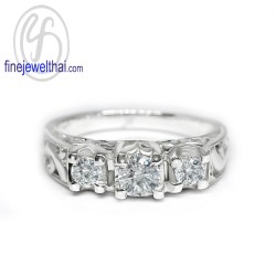 แหวนวินเทจ-แหวนเพชร-แหวนเงิน-เพชรสังเคราะห์-เงินแท้925-R1432cz