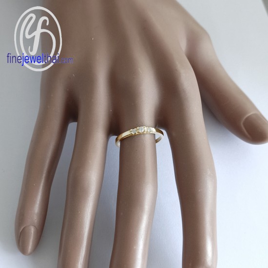 Minimal-Diamond-CZ-Silver-Gold-Ring-Finejewelthai-R1435cz-g