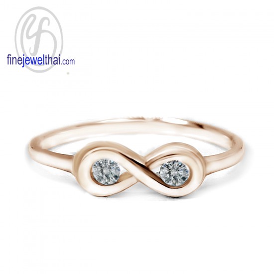 Infinity-Diamond-CZ-Silver-Pink-Gold-Ring-Finejewelthai-R1441cz-pg