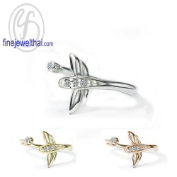 แหวนแมลงปอ-แหวนเพชร-แหวนเงินแท้-Finejewelthai-R1442cz