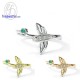 Dragonfly-Emerald-Diamond-CZ-Silver-Ring-Birthstone-Finejewelthai-R1442em