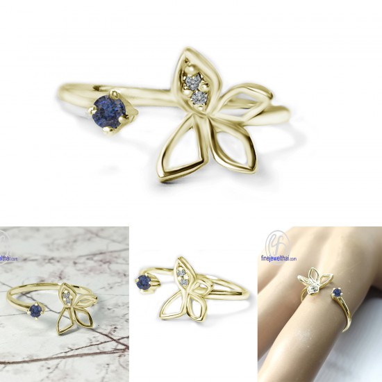 Butterfly-Blue-Sapphire-Diamond-CZ-Silver-Birthstone-Ring-Finejewelthai-R1443bl
