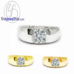 แหวนเพชร-แหวนเงิน-เพชรสังเคราะห์-เงินแท้-แหวนหมั้น-แหวนแต่งงาน-R1457cz 