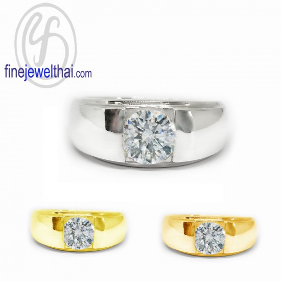 แหวนเพชร-แหวนเงิน-เพชรสังเคราะห์-เงินแท้-แหวนหมั้น-แหวนแต่งงาน-R1457cz  