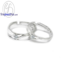 Finejewelthai-แหวนคู่-แหวนเพชร-แหวนเงินแท้-แหวนแต่งงาน-RC1462_3cz