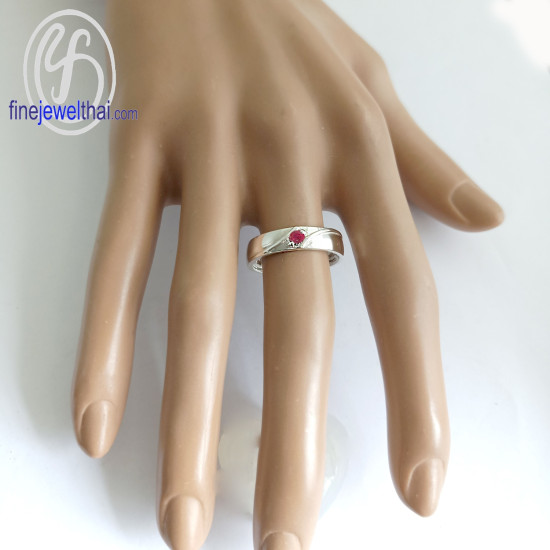 แหวนทับทิม-แหวนเงิน-ทับทิมแท้-เงินแท้-R1463rb