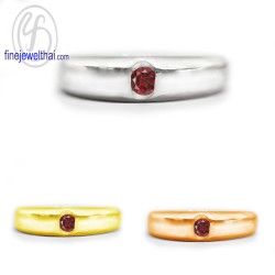 แหวนโกเมน-แหวนเงิน-โกเมนแท้-เงินแท้-R1465gm