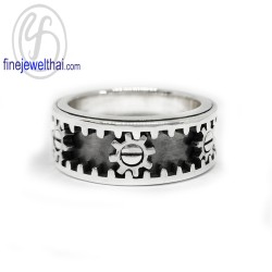 แหวนเกียร์หมุน-แหวนเงิน-แหวนเกลี้ยง-เงินแท้-R147100