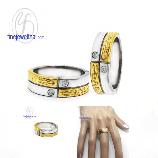 แหวนเพชร-แหวนเงิน-เพชรสังเคราะห์-เงินแท้925-แหวนคู่-แหวนหมั้น-แหวนแต่งงาน-RC3015cz