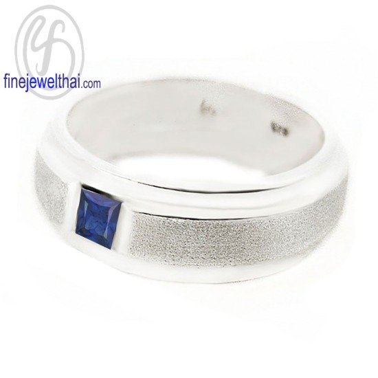 แหวนไพลิน -แหวนเงิน-แหวนพลอยแท้-แหวนประจำเดือนเกิด-R3029bl