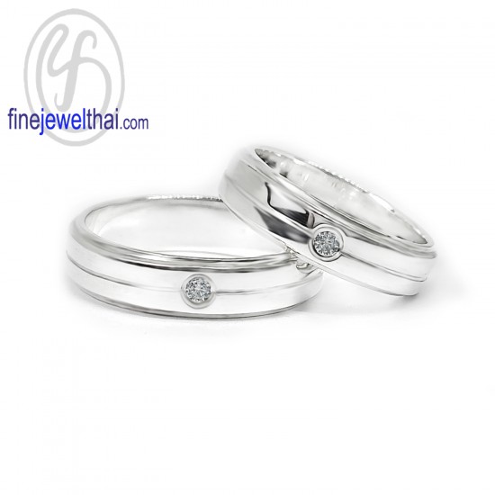 Couple-Diamond-CZ-Silver-Wedding-Ring-Finejewelthai-RC3044cz
