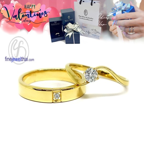 Finejewelthai-แหวนคู่-แหวนเพชร-แหวนเงินแท้-เพชรสังเคราะห์-แหวนแต่งงาน-ชุบทอง-Valentine-Gift135 Finejewelthai-แหวนคู่-แหวนเพชร-แหวนเงินแท้-เพชรสังเคราะห์-แหวนแต่งงาน-ชุบทอง-Valentine-Gift135