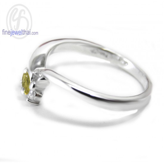 แหวนบุษราคัม-เพชรCz-แหวนเงิน-แหวนพลอยแท้-แหวนประจำเดือนเกิด-R1185yl
