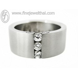 แหวนสแตนเลส-แหวนเพชร-แหวนผู้ชาย-R2110cz