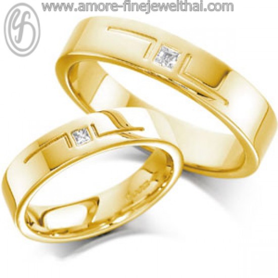 แหวนแต่งงาน แหวนคู่ แหวนคู่แต่งงาน แหวนทองคำ/ Wedding Diamond couple Gold Ring ,  RWCD004G