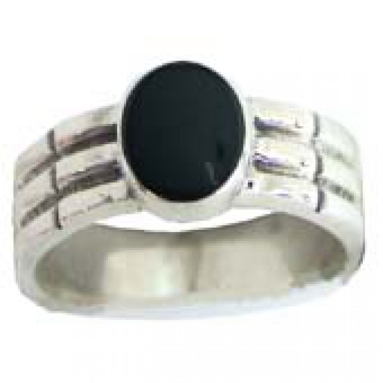 Black spinel-Oynx-Silver-Ring-Finejewelthai-SR042