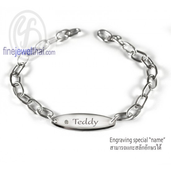 Child-Diamond-Cz-Enamel-Silver-Bracelet-T3041cz00
