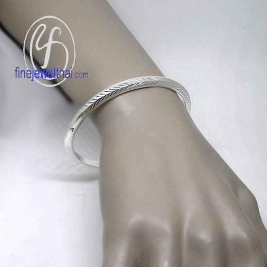 กำไล-กำไลเงินแท้-เงินแท้-ตัดเหลี่ยม-เพชร-finejewelthai-G205700