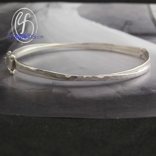 กำไล-กำไลเงินแท้-เงินแท้-ลายค้อนทุบ-finejewelthai-G100200h