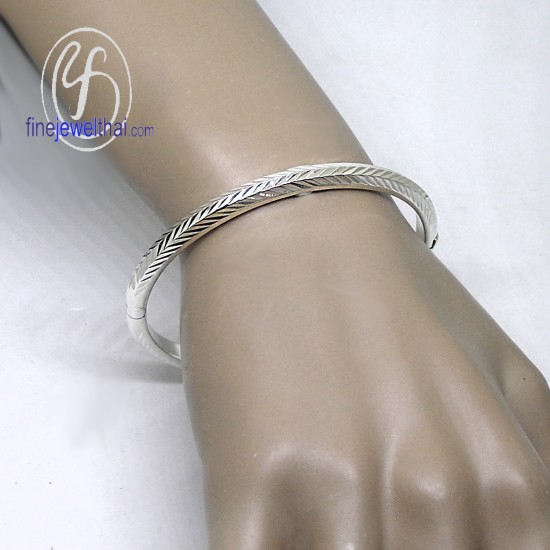 กำไล-กำไลเงินแท้-เงินแท้-ตัดเหลี่ยม-เพชร-Bangle-Silver-Design-finejewelthai-G205600