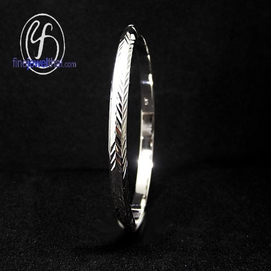 กำไล-กำไลเงินแท้-เงินแท้-ตัดเหลี่ยม-เพชร-Bangle-Silver-Design-finejewelthai-G205600