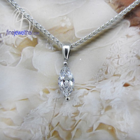 จี้เพชร-จี้เงิน-เพชร-cz-พลอยประจำเดือนเกิด-Finejewelthai-P1112cz