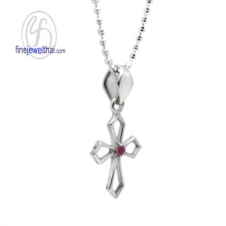 จี้ทับทิม-เงินแท้-จีั้ไม้กางเขน-จี้พลอย-พลอยประจำเดือนเกิด-P1120rb จี้ทับทิม-เงินแท้-จีั้ไม้กางเขน-จี้พลอย-พลอยประจำเดือนเกิด-P1120rb