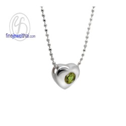 จี้เพอริดอท-จี้หัวใจ-จี้เงิน-จี้พลอย-พลอยประจำเดือน-P1008pd