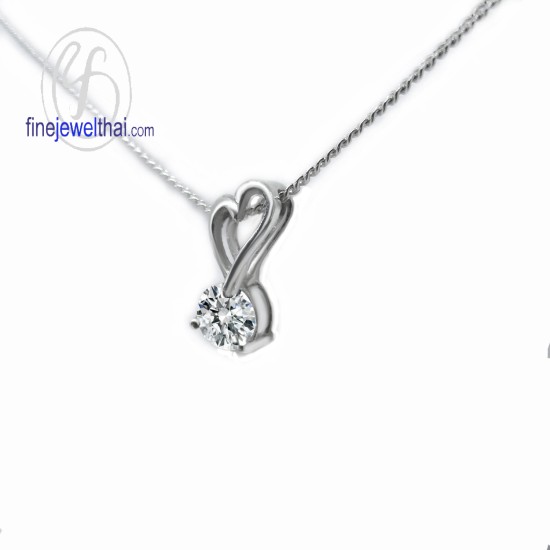 จี้เพชร-จี้หัวใจ-จี้เงิน-เพชร-cz-พลอยประจำเดือนเกิด-Finejewelthai-P1052cz