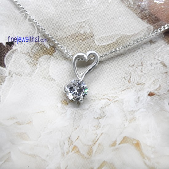 จี้เพชร-จี้หัวใจ-จี้เงิน-เพชร-cz-พลอยประจำเดือนเกิด-Finejewelthai-P1052cz