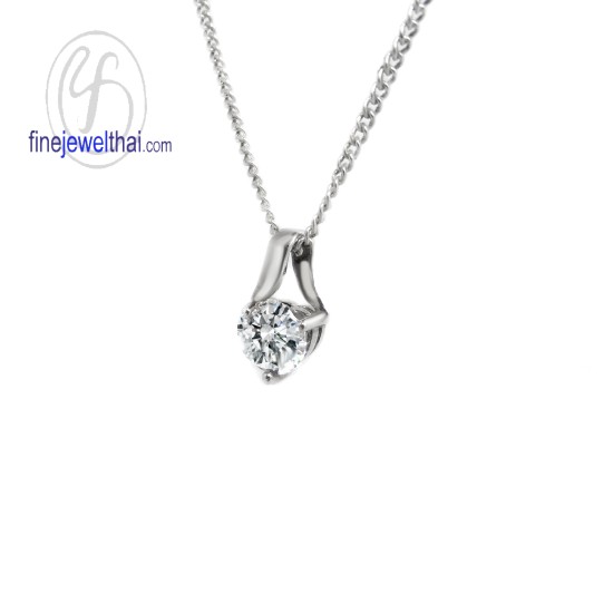 จี้เพชร-จี้หัวใจ-จี้เงิน-เพชร-cz-พลอยประจำเดือนเกิด-Finejewelthai-P1005cz