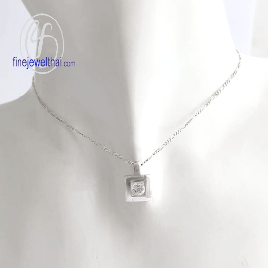 จี้เพชร-จี้เงิน-เพชร-cz-พลอยประจำเดือนเกิด-Finejewelthai-P1007cz