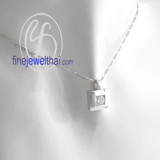 จี้เพชร-จี้เงิน-เพชร-cz-พลอยประจำเดือนเกิด-Finejewelthai-P1007cz