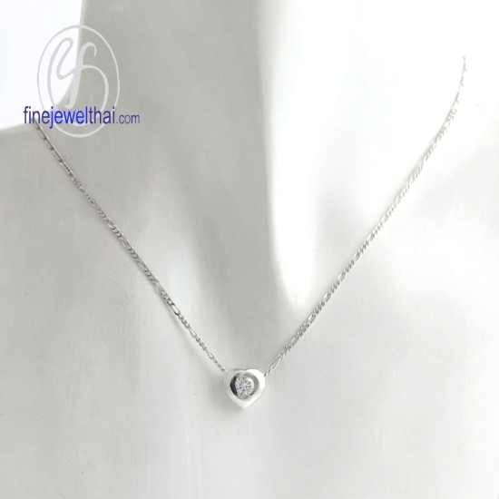 จี้เพชร-จี้หัวใจ-จี้เงิน-เพชร-cz-พลอยประจำเดือนเกิด-Finejewelthai-P1008cz00