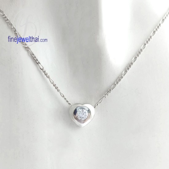 จี้เพชร-จี้หัวใจ-จี้เงิน-เพชร-cz-พลอยประจำเดือนเกิด-Finejewelthai-P1008cz00