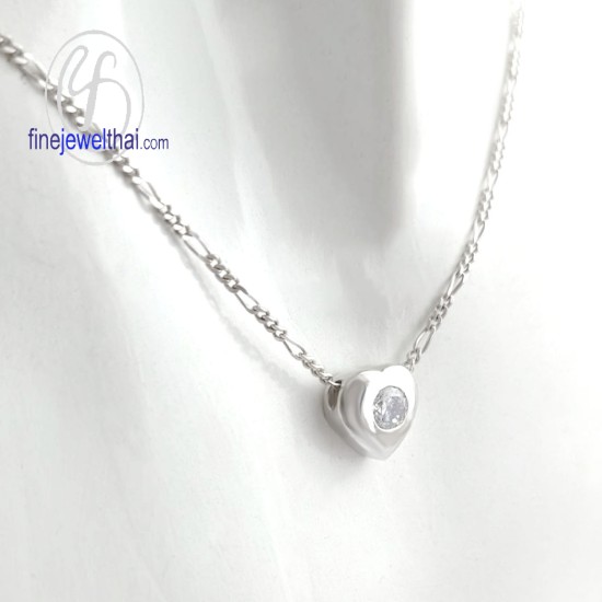 จี้เพชร-จี้หัวใจ-จี้เงิน-เพชร-cz-พลอยประจำเดือนเกิด-Finejewelthai-P1008cz00