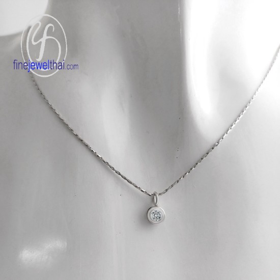 จี้เพชร-จี้เงิน-เพชร-cz-พลอยประจำเดือนเกิด-Finejewelthai-P1018cz00t