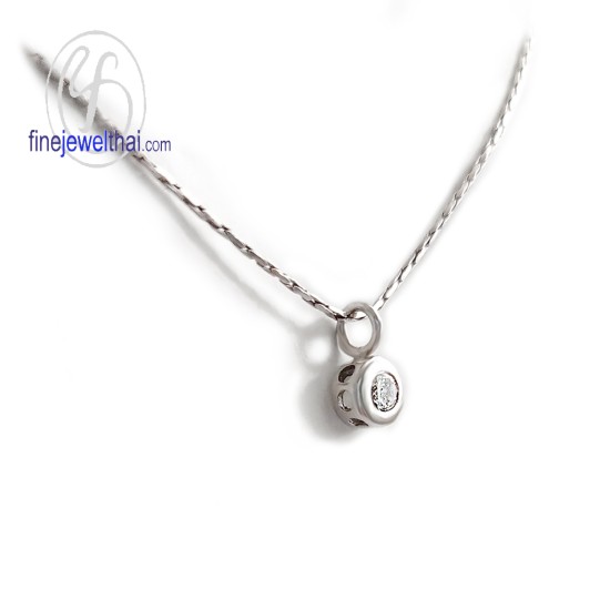 จี้เพชร-จี้เงิน-เพชร-cz-พลอยประจำเดือนเกิด-Finejewelthai-P1018cz00t