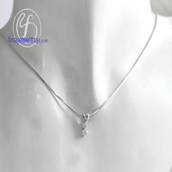 จี้เพชร-จี้หัวใจ-จี้เงิน-เพชร-cz-พลอยประจำเดือนเกิด-Finejewelthai-P1031cz