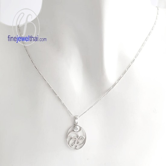 จี้เพชร-จี้โชคดี-จี้เงิน-เพชร-cz-พลอยประจำเดือนเกิด-Finejewelthai-P1043cz