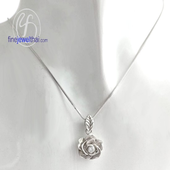 จี้เพชร-จี้กุหลาบ-จี้เงิน-เพชร-cz-พลอยประจำเดือนเกิด-Finejewelthai-P1048cz